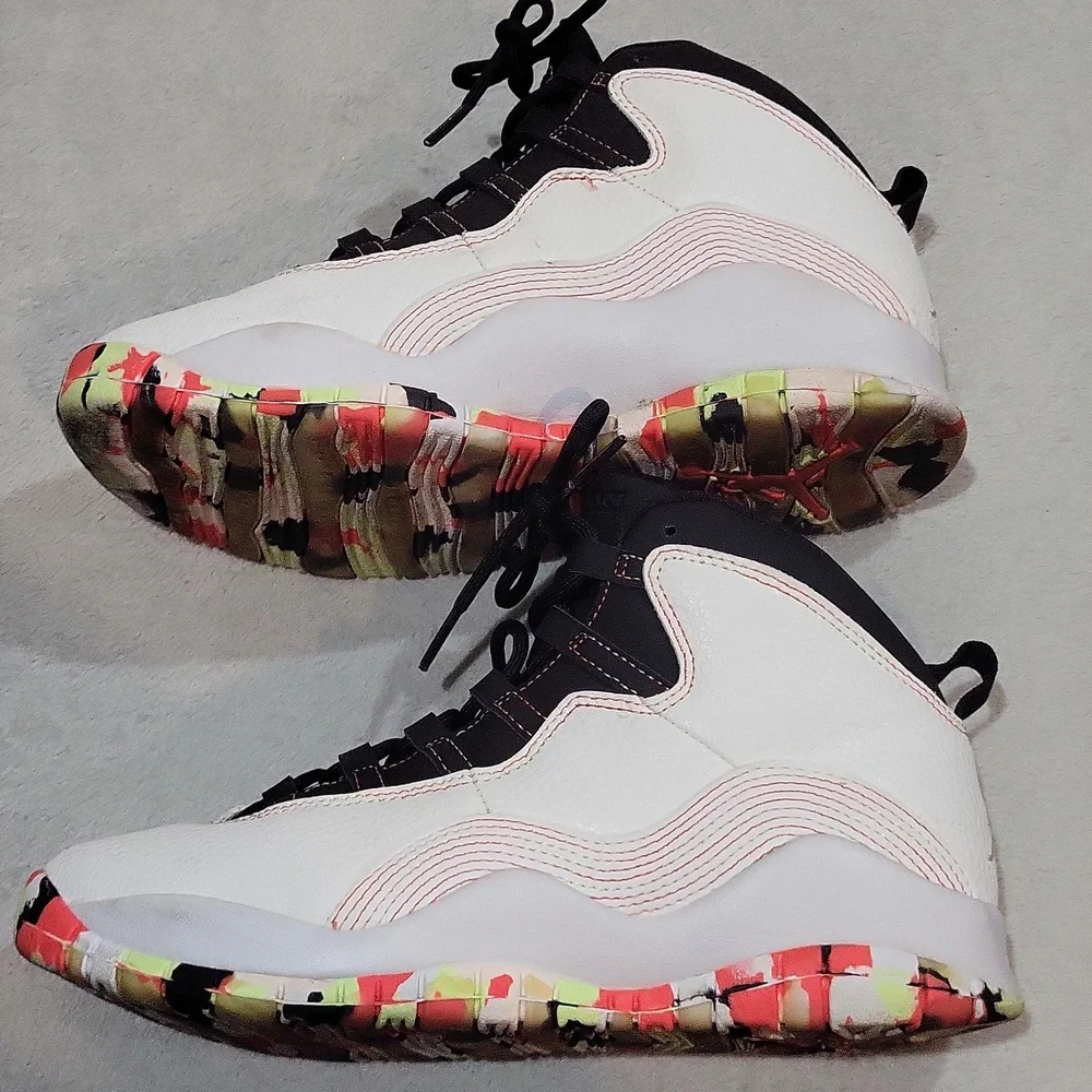 Air Jordan 10 Retro SE BV1843 176 White/Barely Volt-Black Sneakers